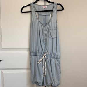 Pink Lily Denim Blue Romper